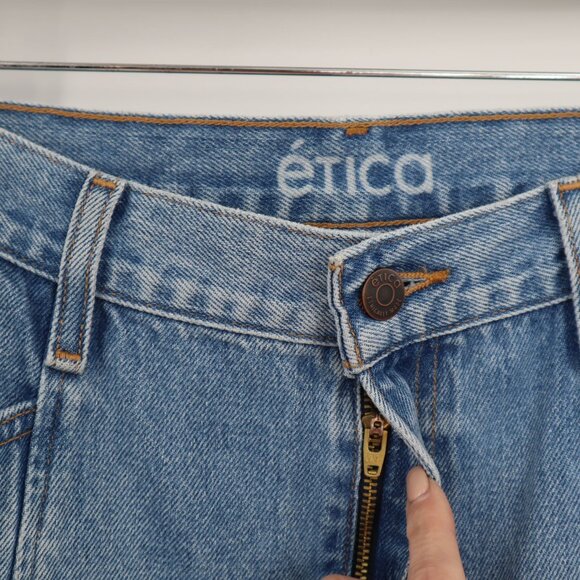 NEW Etica Pax Mid-rise Cargo Jeans Womens Y2K Cropped Zip Fly High Rise Casual - Picture 3 of 10
